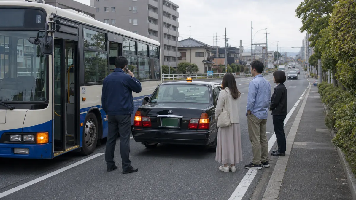 バス・タクシーの事故に巻き込まれた