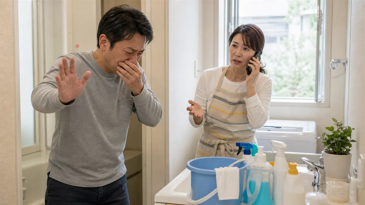薬品が目に入った