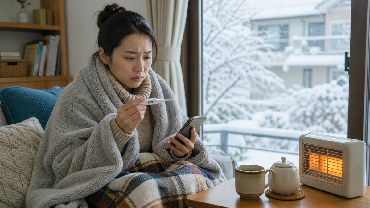 寒波で低体温症になりかけた