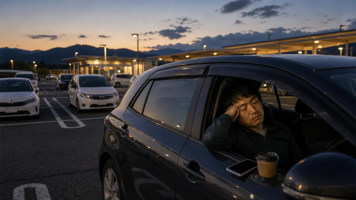 長距離運転中に強い眠気に襲われた