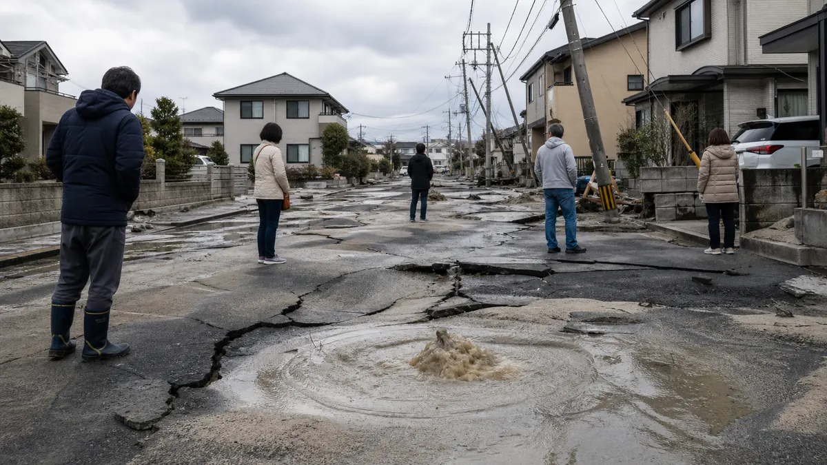 地震で液状化が起きた