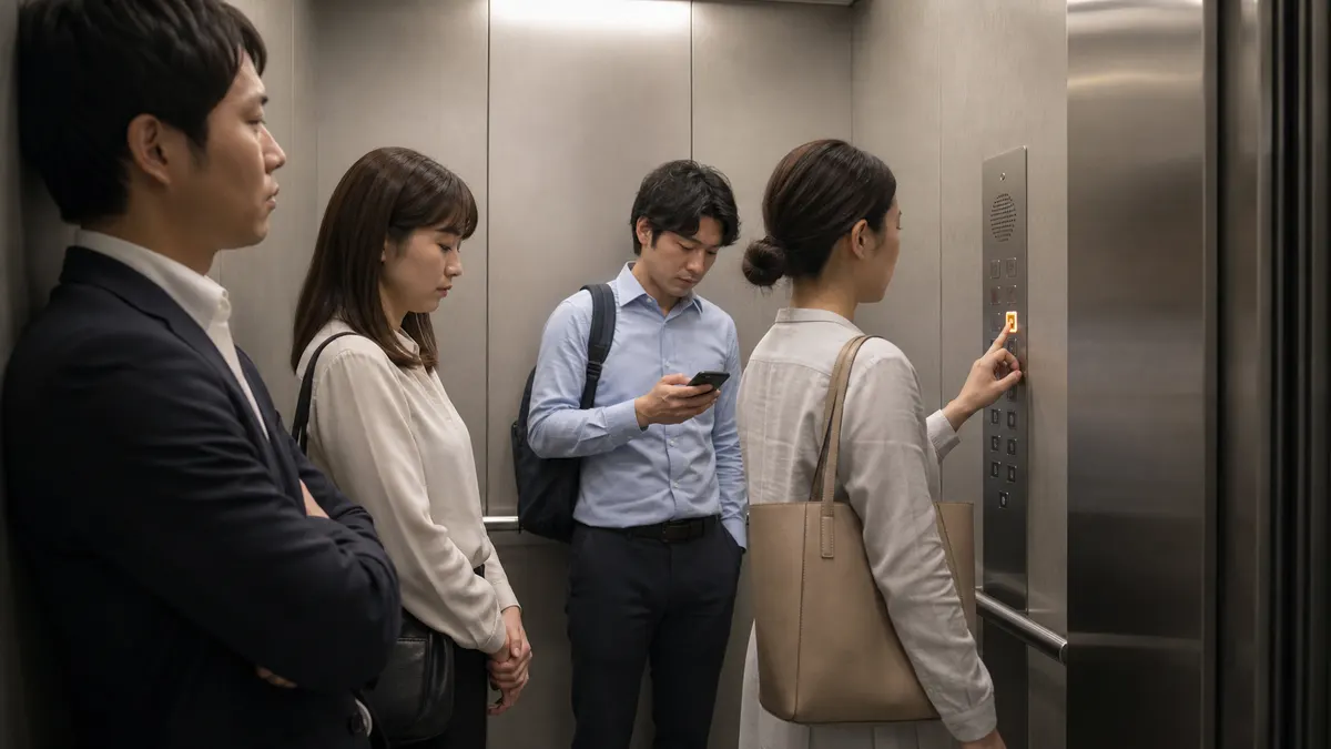 エレベーターに閉じ込められた