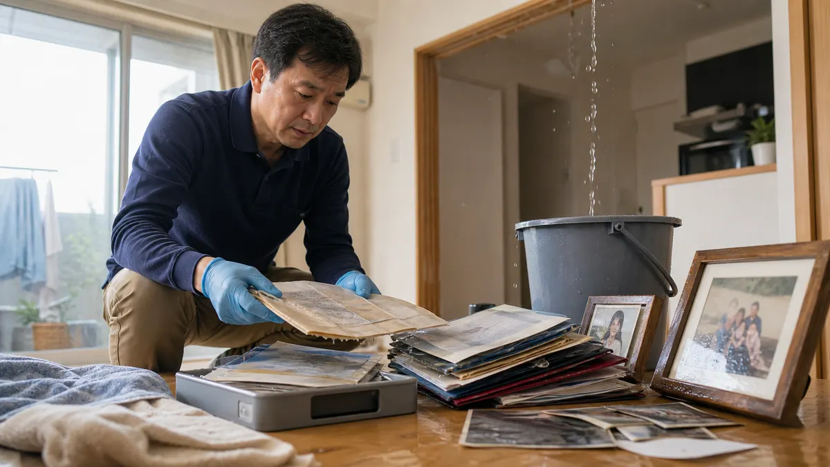 大事な書類が水に濡れた