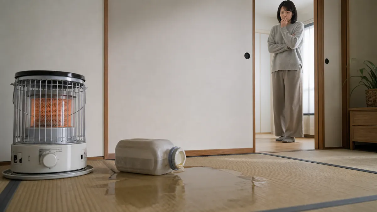 灯油をこぼしてしまった