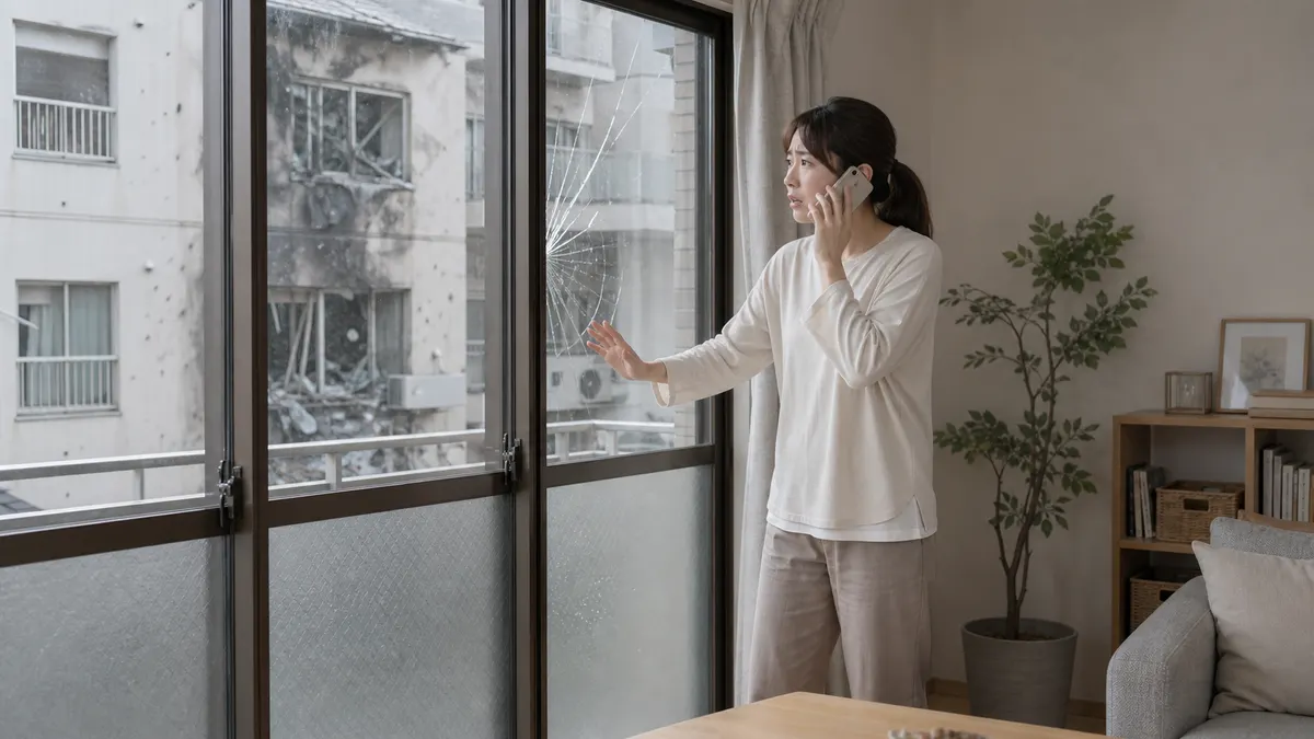 近くの建物で爆発音がした