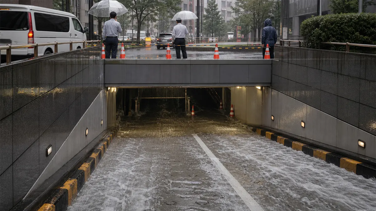 地下街・地下駐車場に水が流れ込んできた