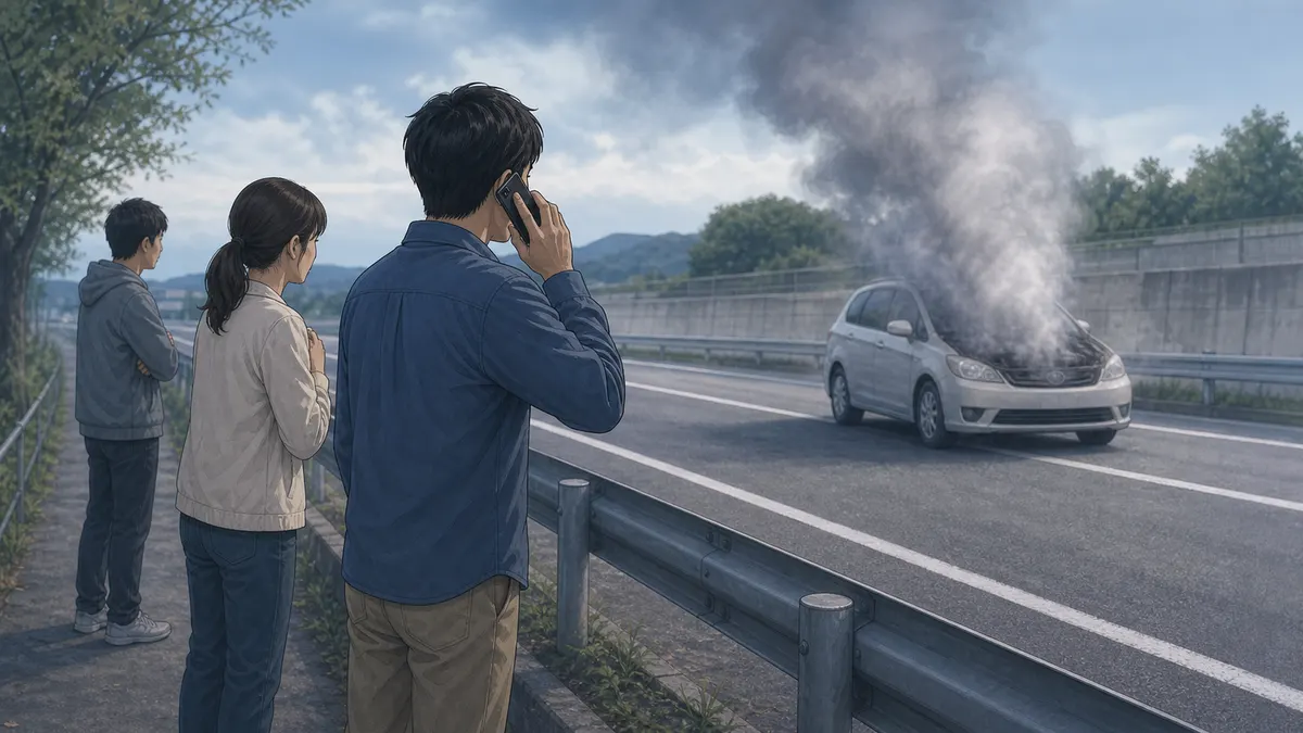 車両火災に遭遇した
