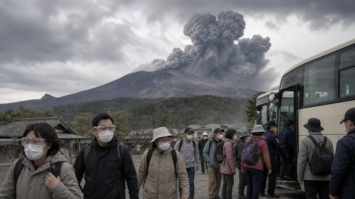 火山噴火に遭遇した